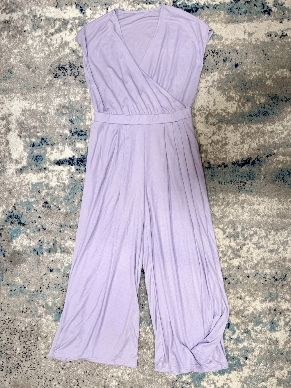 NWOT Halara Lavender Micro-Waffle Knit Surplice Wide-Leg Jumpsuit - size XL